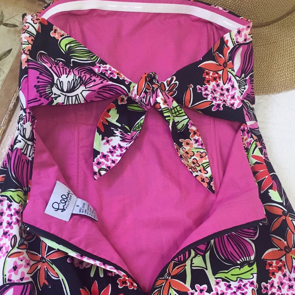 Lilly Pulitzer Sabrina Dress Black Flower Market - Picture 7 of 15